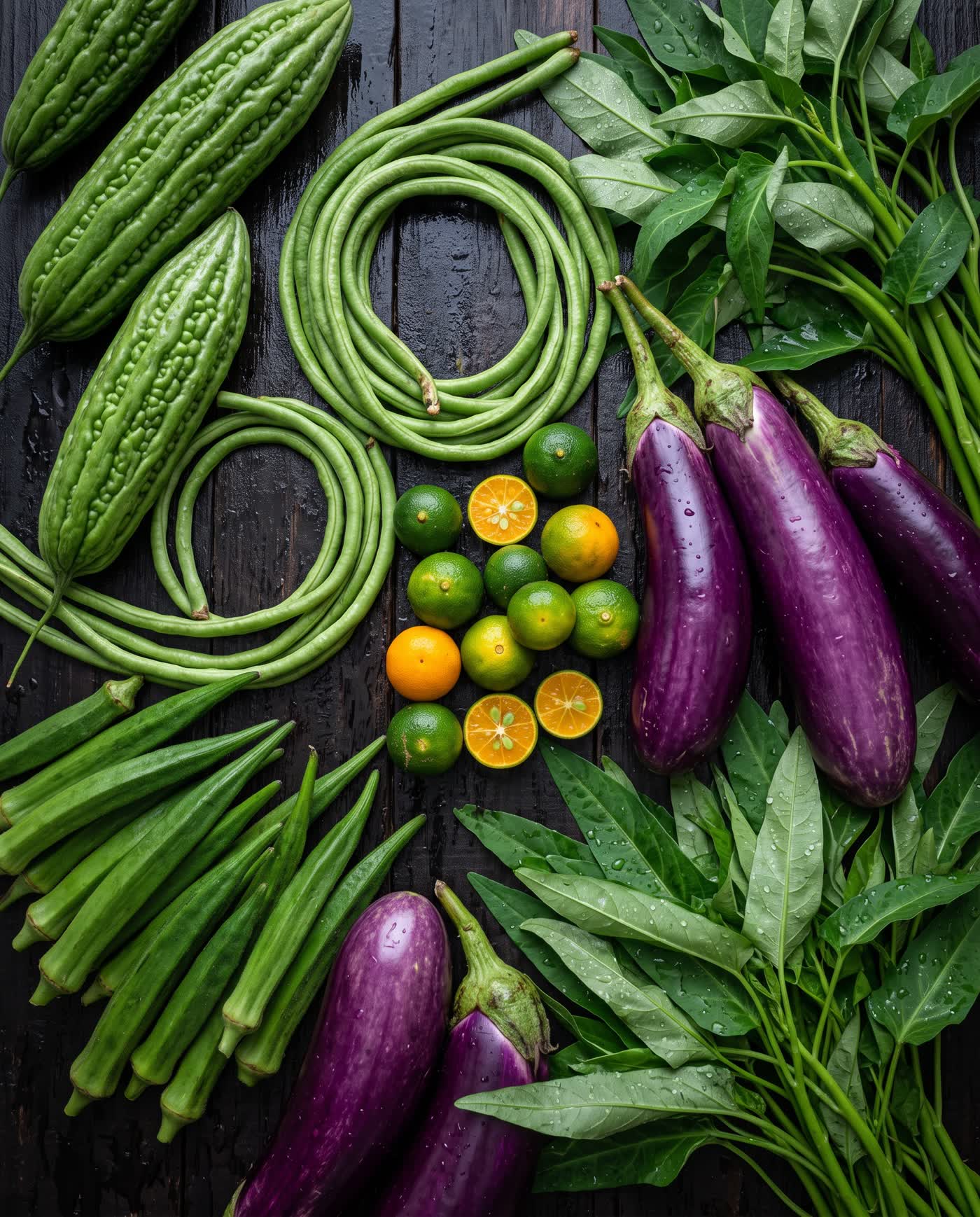 A basket of freshly harvested Filipino vegetables