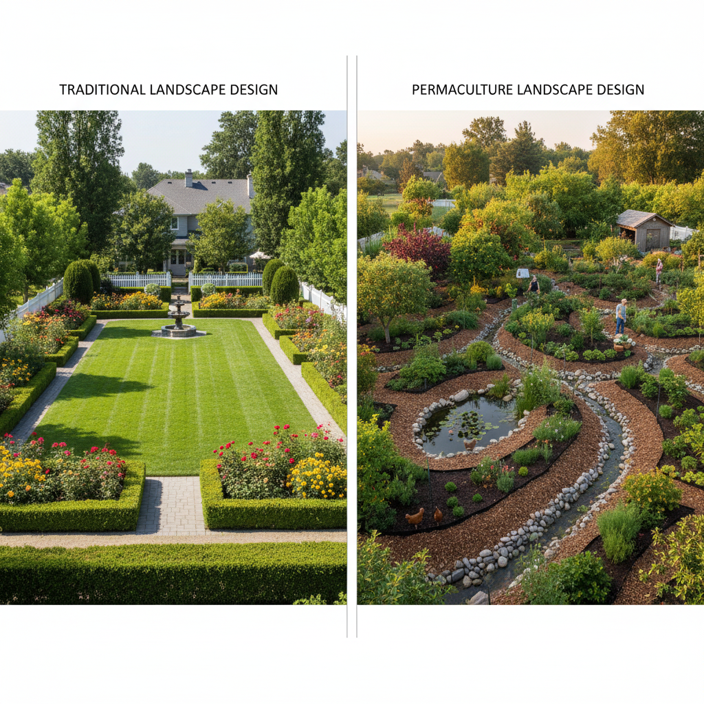 Traditional Landscape Design vs Permaculture Landscape Design